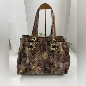 Steve Madden Brown Snake Print Shoulder Bag